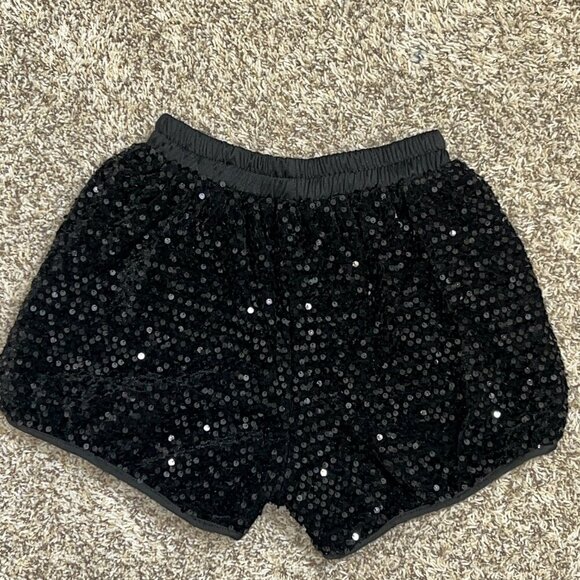 NWOT Black Sequin Shorts - Size Small - Picture 2 of 2